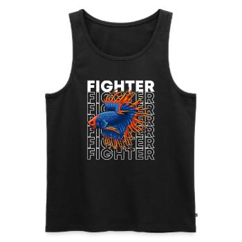 Betta Fish 80's Style Siamois Fighting Fish - Débardeur bio Premium Homme - noir - Devant - Michal (187cm)
