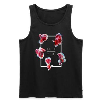 Siamesischer Kampffisch Betta Fish Aquarium - Männer Premium Bio Tank Top - Schwarz - Vorne - Michal (187cm)