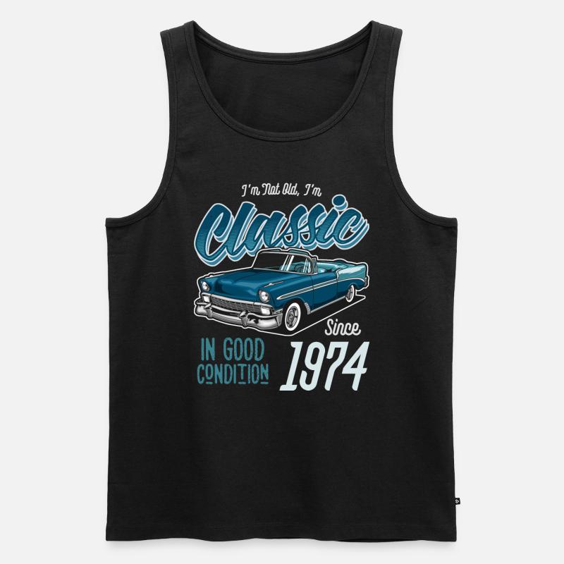 Ich bin nicht alt Ich bin Oldtimer Jahrgang 1974 - Männer Premium Bio Tank Top - Schwarz