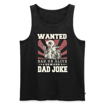 Gesuchter Vater oder lebendiger Cowboy-Vater scherzt Vatertag - Männer Premium Bio Tank Top - Schwarz - Vorne - AI Model Male 178 light (178cm)