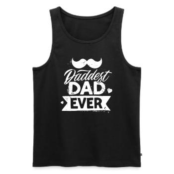 Papa aller Zeiten lustiger Vatertag mit Schnurrbart - Männer Premium Bio Tank Top - Schwarz - Vorne - Michal (187cm)