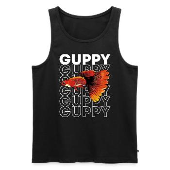Guppy Fish 80's Style Tropical Fish Keeper - Men's Premium Organic Tank Top - black - Front - AI Model Male 178 light (178cm)