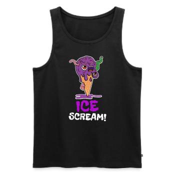 Drôle Ice Scream Zombie Ice Cream Monster - Débardeur bio Premium Homme - noir - Devant - Michal (187cm)