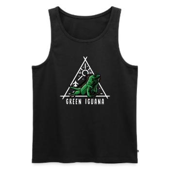 Green Iguana Reptile Keeper Lizard - Men's Premium Organic Tank Top - black - Front - Michal (187cm)