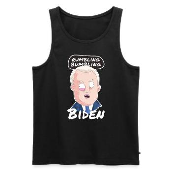 Rumbling Bumbling Joe Biden - Men's Premium Organic Tank Top - black - Front - AI Model Male 178 light (178cm)