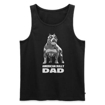 Pitbull Fête des pères Papa chien - Débardeur bio Premium Homme - noir - Devant - AI Model Male 178 light (178cm)