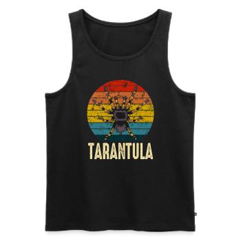 Retro Tarantula Owner Pet Spider - Men's Premium Organic Tank Top - black - Front - AI Model Male 178 light (178cm)