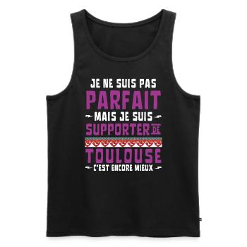 Football Supporter de Toulouse Pas Parfait - Débardeur bio Premium Homme - noir - Devant - Michal (187cm)