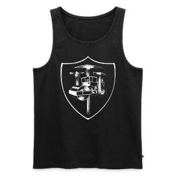Armoiries des constructeurs de routes - Débardeur bio Premium Homme - noir - Devant - Michal (187cm)