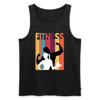 Amateur de fitness - Débardeur bio Premium Homme - noir - Devant - Michal (187cm)