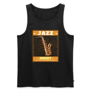JAZZ NIGHT SAXOPHONE - Débardeur bio Premium Homme - noir - Devant - AI Model Male 178 light (178cm)
