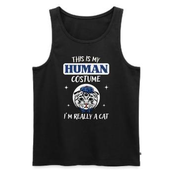 Costume Humain Chat Déguisement - Débardeur bio Premium Homme - noir - Devant - Michal (187cm)