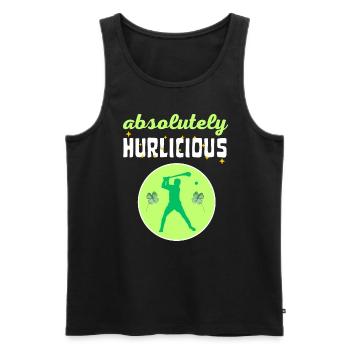 Absolutely Hurlicious Hurling Player - Men's Premium Organic Tank Top - black - Front - Michal (187cm)