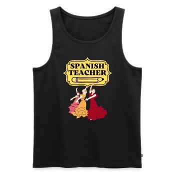 Spanish Teacher Flamenco Dancers - Men's Premium Organic Tank Top - black - Front - AI Model Male 178 light (178cm)