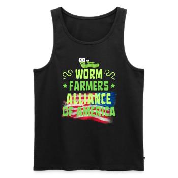 Worm Farmers Alliance of America - Men's Premium Organic Tank Top - black - Front - AI Model Male 178 light (178cm)
