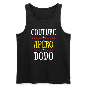 Couture Apéro Dodo - Débardeur bio Premium Homme - noir - Devant - AI Model Male 178 light (178cm)