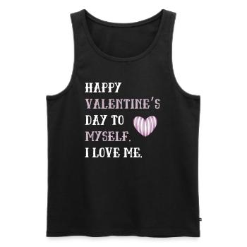 Happy Valentine Day to Myself - Men's Premium Organic Tank Top - black - Front - AI Model Male 178 light (178cm)