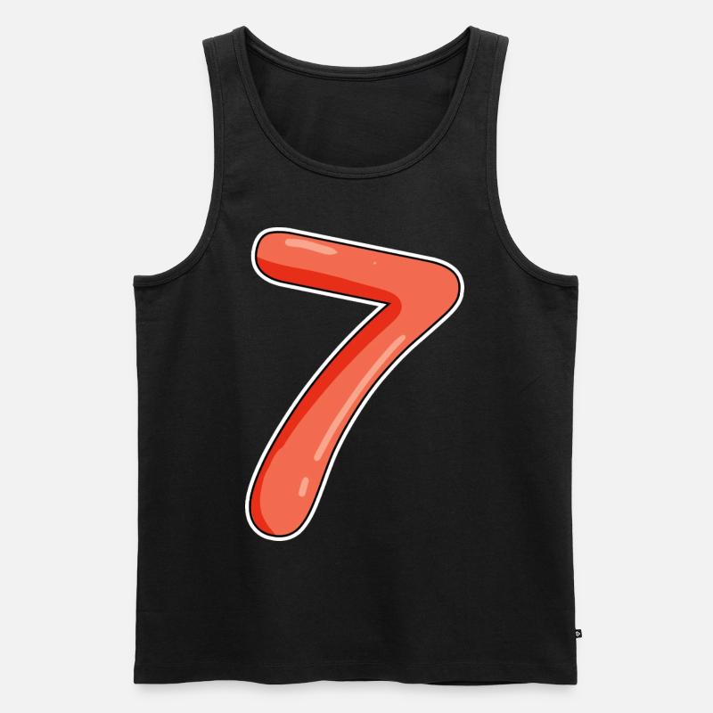 Sieben - Männer Premium Bio Tank Top - Schwarz