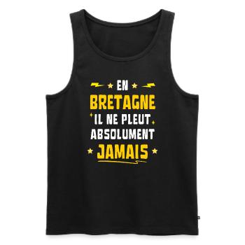 En Bretagne il ne pleut Absolument Jamais - Débardeur bio Premium Homme - noir - Devant - Michal (187cm)