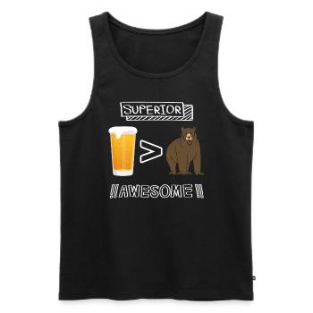 Superior Beer at Ours - Men's Premium Organic Tank Top - black - Front - AI Model Male 178 light (178cm)
