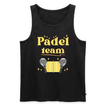 Vintage and Retro Orange Padel - Men's Premium Organic Tank Top - black - Front - AI Model Male 178 light (178cm)