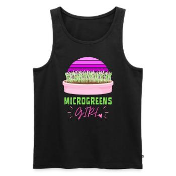 MICROGREENS MÄDCHEN | Urban Gardening Sprossen - Männer Premium Bio Tank Top - Schwarz - Vorne - AI Model Male 178 light (178cm)