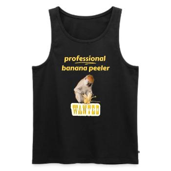 Professioneller Bananenschäler Lustiger Affe - Männer Premium Bio Tank Top - Schwarz - Vorne - Michal (187cm)