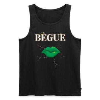 Bègue Parole Bouche Verte Art Moderne - Débardeur bio Premium Homme - noir - Devant - Michal (187cm)