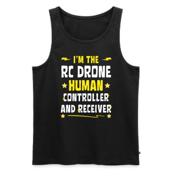 Je suis le contrôleur humain du drone RC - Débardeur bio Premium Homme - noir - Devant - Michal (187cm)