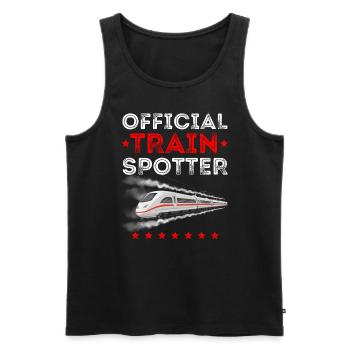 Offizieller Train Spotter - Männer Premium Bio Tank Top - Schwarz - Vorne - AI Model Male 178 light (178cm)