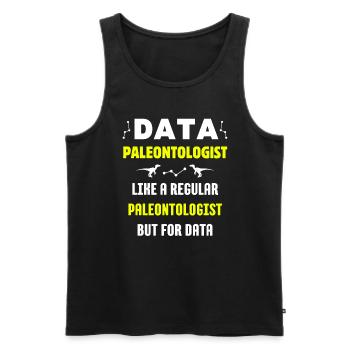 DATA DINOSAUR PALEONTOLOGIST FUNNY SCIENCE - Men's Premium Organic Tank Top - black - Front - Michal (187cm)