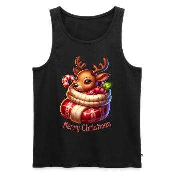 St. Nicholas Gift Sweet Reindeer - Men's Premium Organic Tank Top - black - Front - AI Model Male 178 light (178cm)
