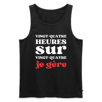 VINGT QUATRE 3 - Débardeur bio Premium Homme - noir - Devant - Michal (187cm)