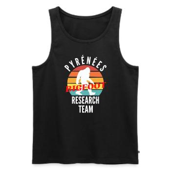 PYRENEES BIGFOOT RESEARCH TEAM - Débardeur bio Premium Homme - noir - Devant - AI Model Male 178 light (178cm)