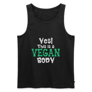 Yes! This Is A Vegan Body - Männer Premium Bio Tank Top - Schwarz - Vorne - Michal (187cm)
