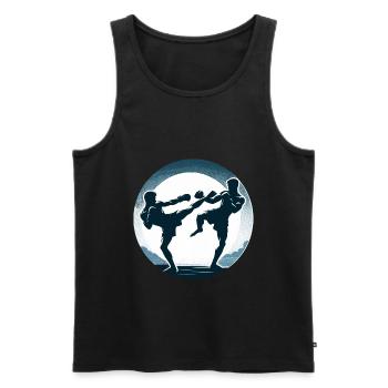 Muay Thai Fight - Men's Premium Organic Tank Top - black - Front - AI Model Male 178 light (178cm)