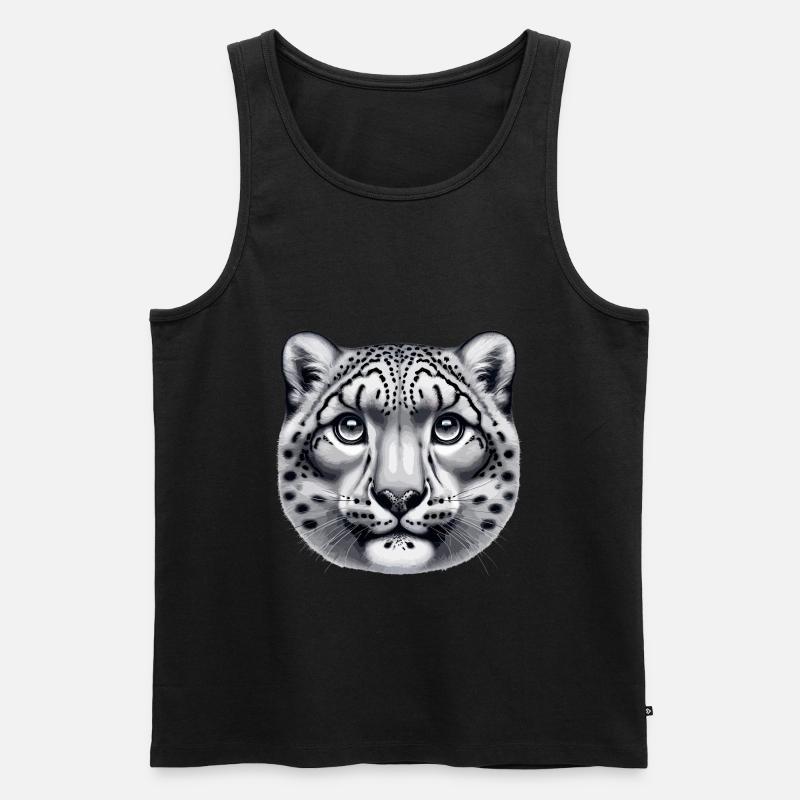 Schneeleopard Leopard Weißer Leopard - Männer Premium Bio Tank Top - Schwarz
