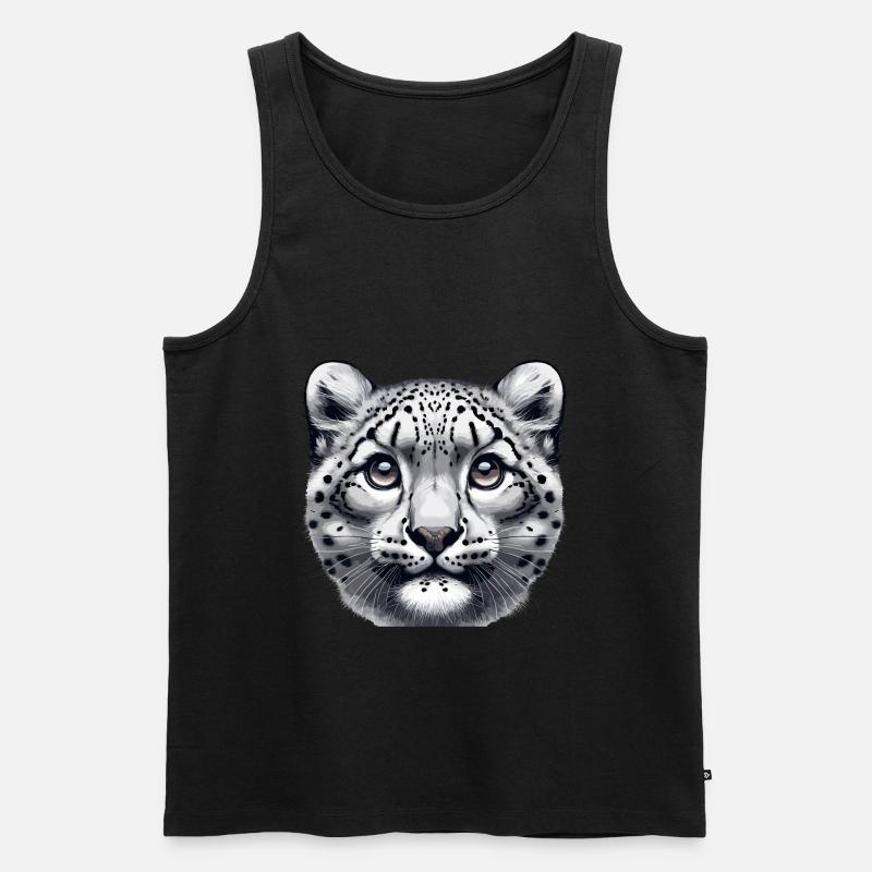 Schneeleopard Leopard Weißer Leopard - Männer Premium Bio Tank Top - Schwarz