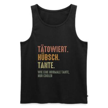 Tätowiert Hübsch Tante - Männer Premium Bio Tank Top - Schwarz - Vorne - Michal (187cm)