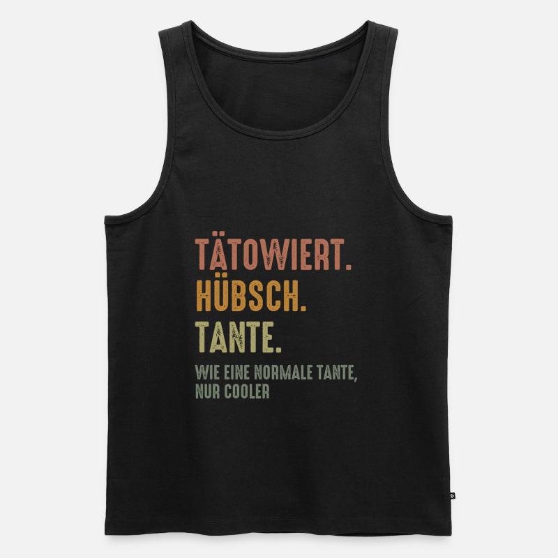 Tätowiert Hübsch Tante - Männer Premium Bio Tank Top - Schwarz