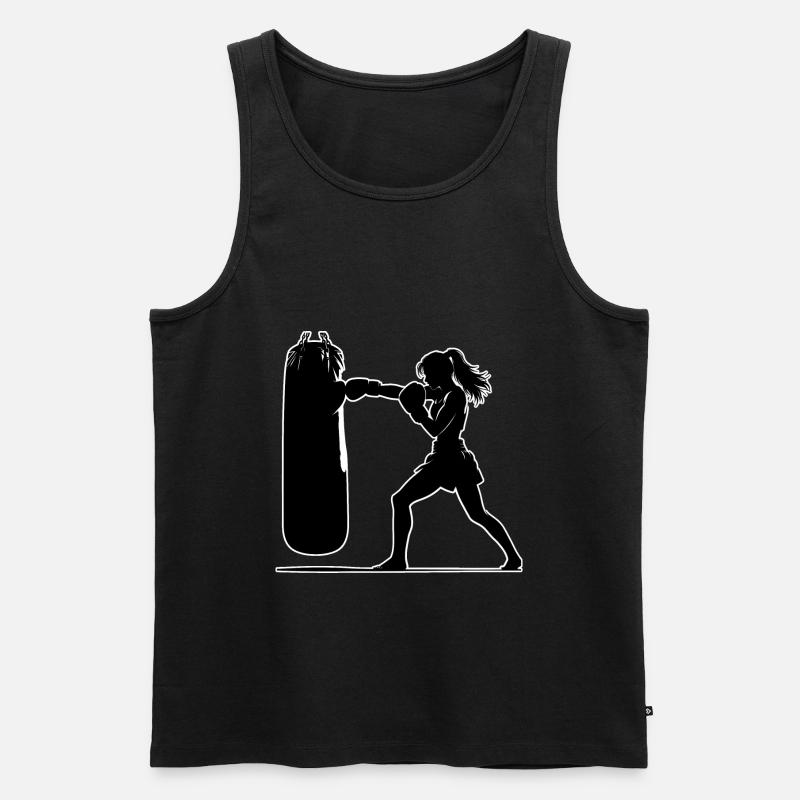 Muay Thai Mädchen - Männer Premium Bio Tank Top - Schwarz