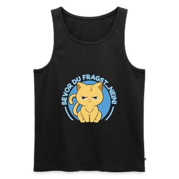 Bevor du fragst... Nein! - Männer Premium Bio Tank Top - Schwarz - Vorne - Michal (187cm)