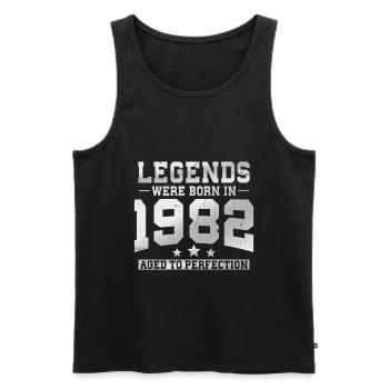 Né en 1982 Legends Cadeau d’anniversaire - Débardeur bio Premium Homme - noir - Devant - Michal (187cm)
