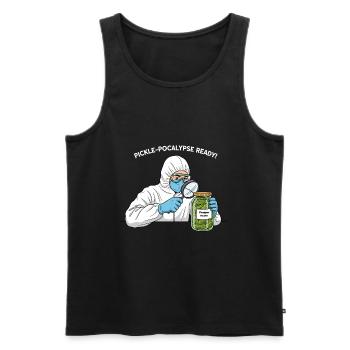 Pickle-pocalypse prêt ! - Débardeur bio Premium Homme - noir - Devant - AI Model Male 178 light (178cm)