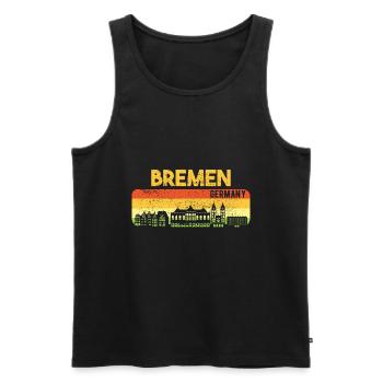 Bremen Skyline Bremer Geschenk - Männer Premium Bio Tank Top - Schwarz - Vorne - Michal (187cm)
