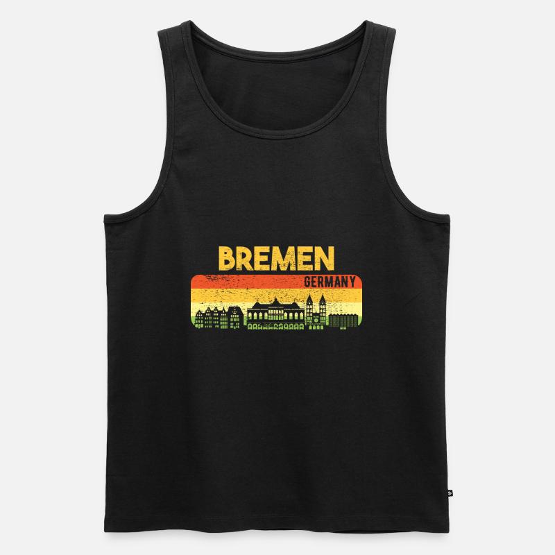 Bremen Skyline Bremer Geschenk - Männer Premium Bio Tank Top - Schwarz