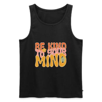 BE KIND TO YOUR MIND - Débardeur bio Premium Homme - noir - Devant - AI Model Male 178 light (178cm)