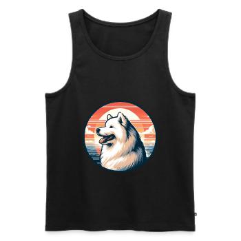 Chien Samoyède Cadeaux Mignon Samoyède Chien Graphique - Débardeur bio Premium Homme - noir - Devant - Michal (187cm)