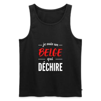 Je suis un Belge qui déchire - Débardeur bio Premium Homme - noir - Devant - Michal (187cm)