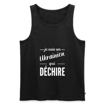 Je suis un Ukrainien qui déchire - Débardeur bio Premium Homme - noir - Devant - AI Model Male 178 light (178cm)